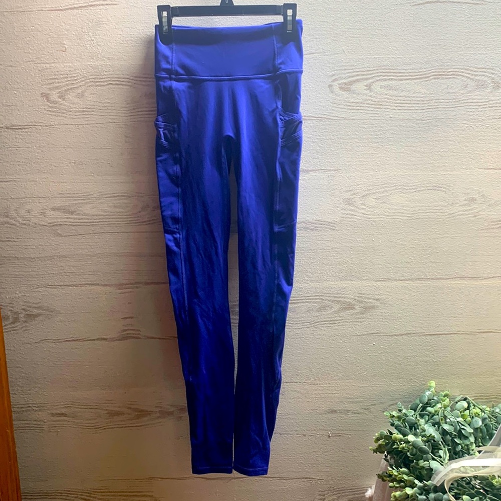 Fabletics Royal blue workout exercise leggings pants size XXS
